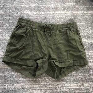 Old Navy Green Linen Shorts